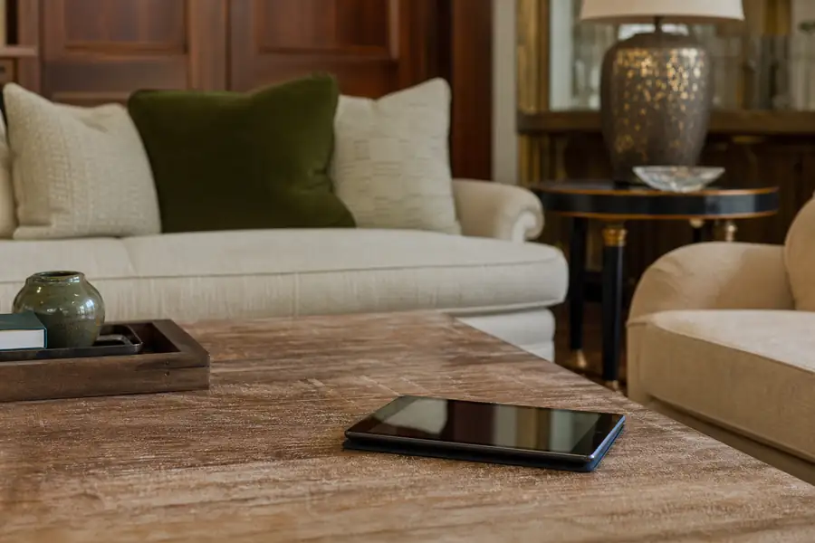 Furnished estate home with a tablet